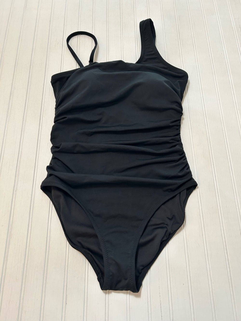 New ~ Black Signature Asymmetrical One-Piece Swimsuit in size 6 by Garnet Hill